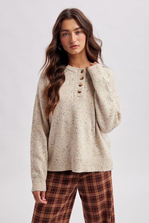 Heather Henley Pullover Sweater