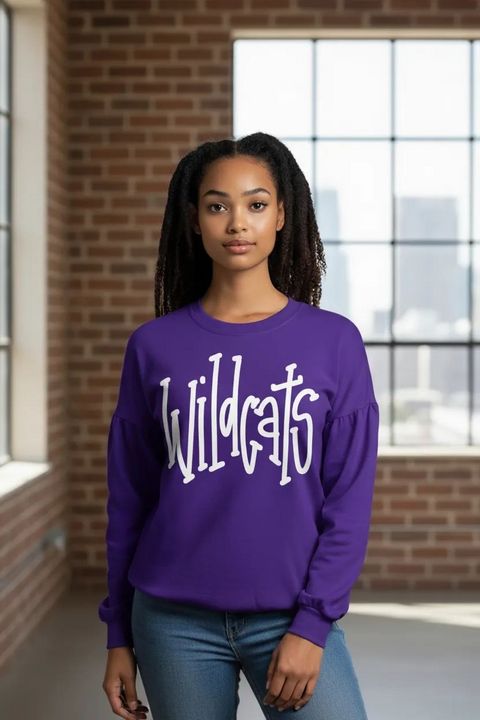 Purple Wildcats Sweatshirt 