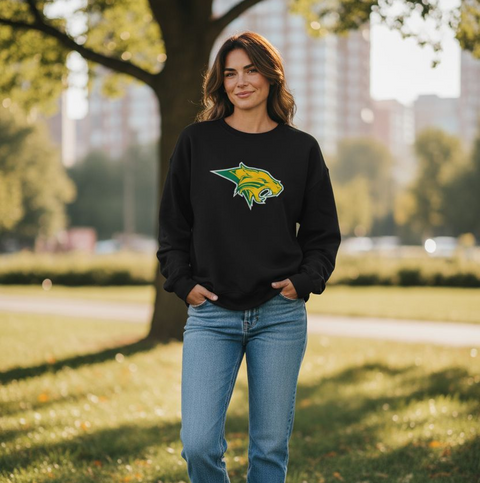 Black Crewneck Bobcat Sweatshirt - Adult & Youth