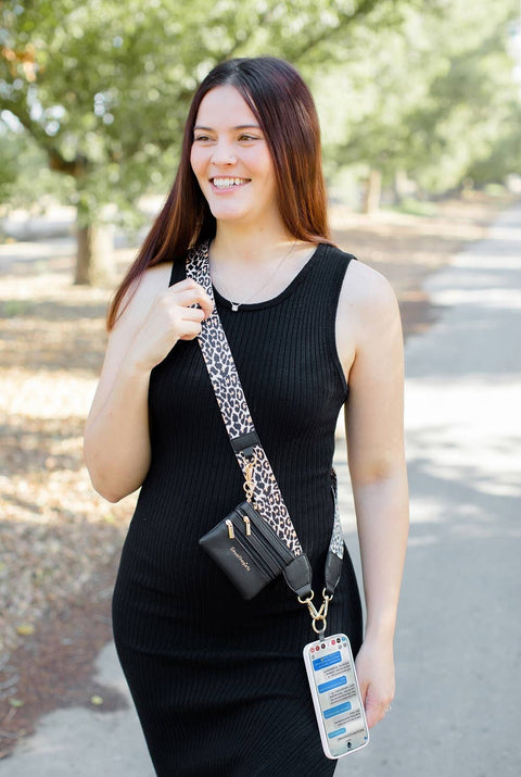 Clip & Go Crossbody Strap w/Zippered Pouch - 3 in 1