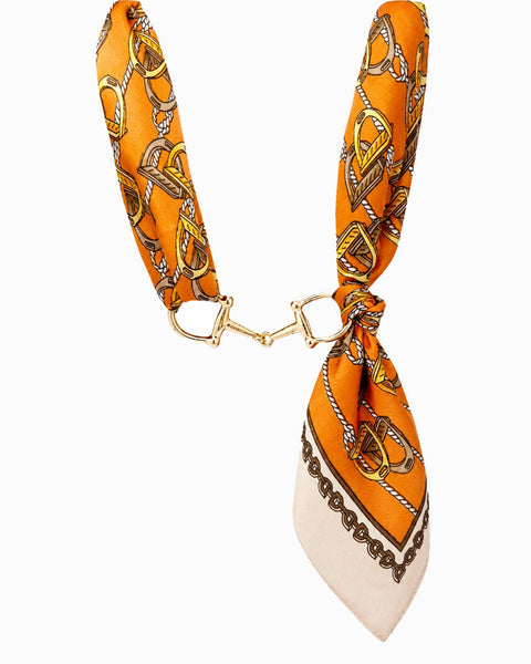 Sessori - Horse Bit Silk Scarf Choker Necklace