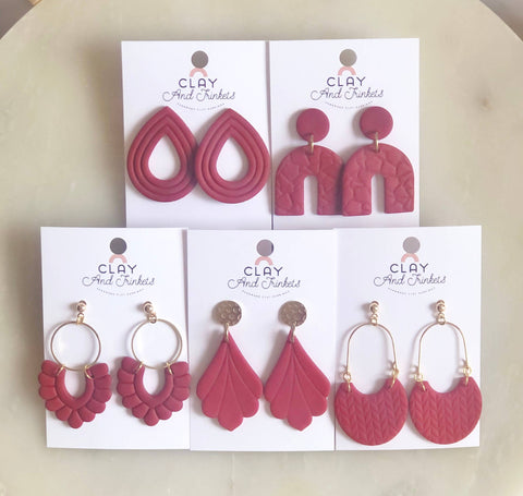 Red Boho Allie Dangle Earrings