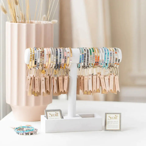 Good Karma Miyuki Bracelet | One Of A Kind - Mint/Peach/Gold
