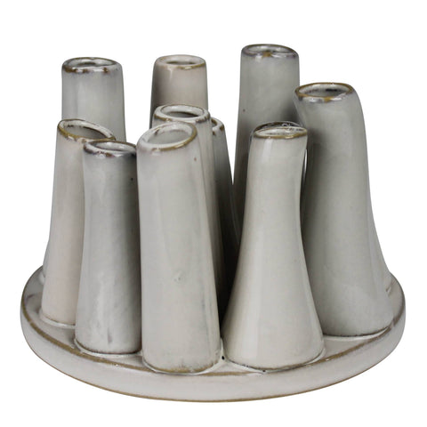 Cluster of 12 Tube Vases, Ceramic