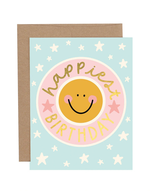 Happiest Birthday Smiley Face Greeting Card