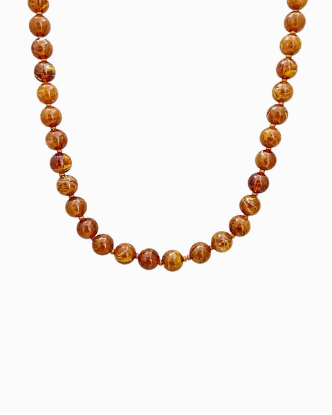 Autumn Marbled Bead Necklace