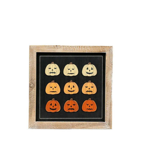 10x10 wood frame sign PUMPKINS FALL Halloween decor