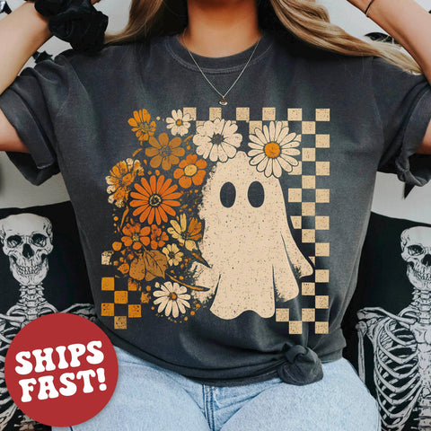 Checkered Ghost Shirt, Floral Ghost Shirt