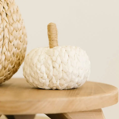 4x4x4 puffy woven pumpkin,  HALLOWEEN FALL Decor