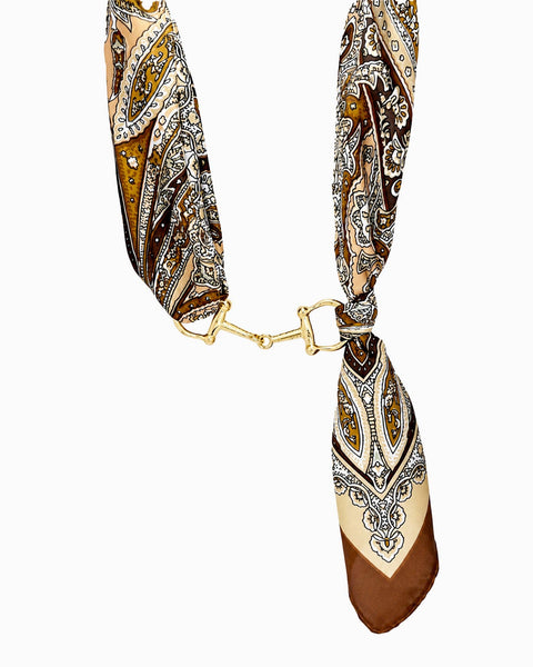 Sessori - Horse Bit Silk Scarf Choker Necklace