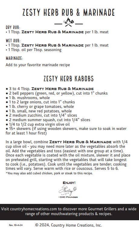 Gourmet Griller Zesty Herb Rub & Marinade