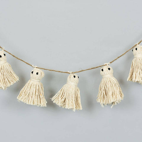 60" garland TASSEL GHOSTS  Halloween  Decor