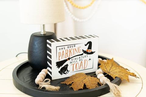 7x5 wood block (PARKING)  Halloween  Decor