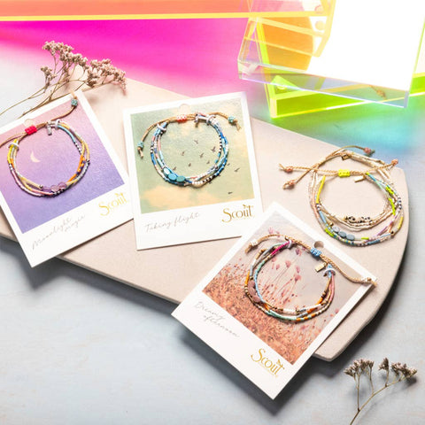 Mixed Media Bracelet - Sky/Turquoise/Silver