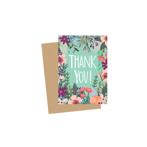 Mini Thank You Floral, Folded Enclosure Card