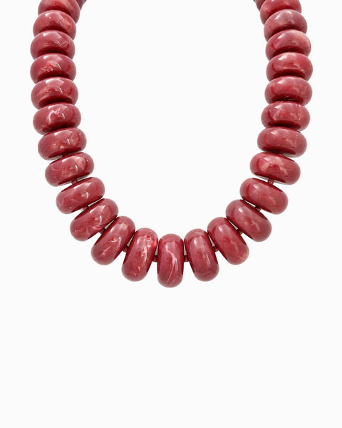 Sessori - Neutral Chunky Marble Seed Bead Statement Necklace