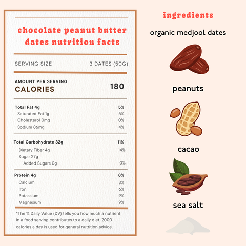 Chocolate Peanut Butter Dates | Individually Wrapped - 40ct