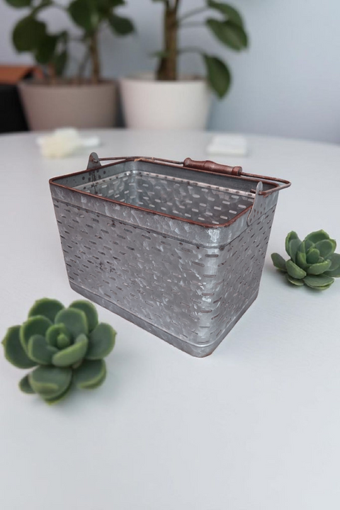 Galvanized Rectangle Basket