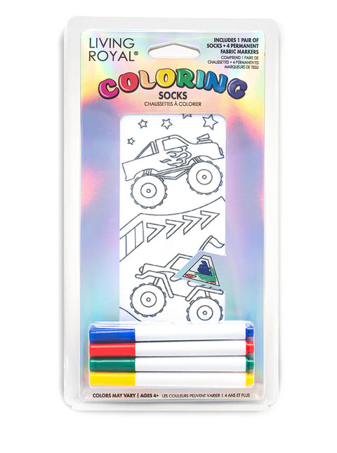 Monster Truck Coloring Socks