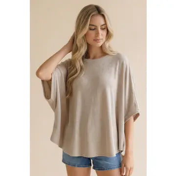 Dolman Loose Fit Thermal Knit Top