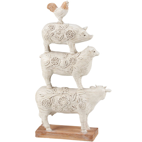 Stacked Farm Animals Figurine