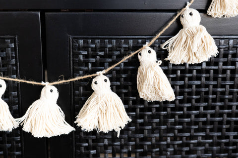 60" garland TASSEL GHOSTS  Halloween  Decor