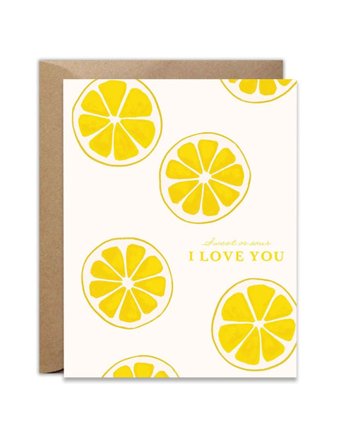 Sweet Or Sour I Love You Lemon Greeting Card