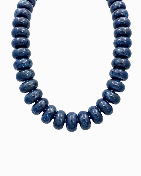 Sessori - Neutral Chunky Marble Seed Bead Statement Necklace