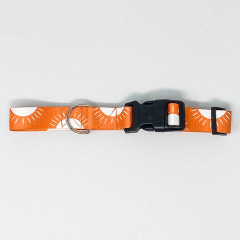 Camp Hound - Sunshine Recycled Dog Collar | Bohemian Orange Sun: M / Orange