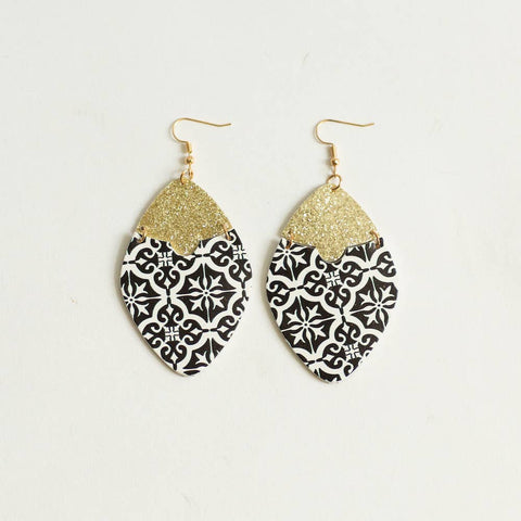 Large Josie Earring - Black & White