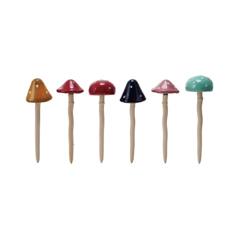 Stoneware Mushroom Plant Stake