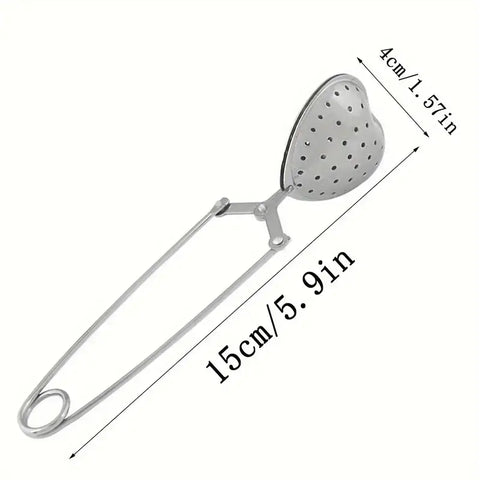 Stylish Heart-Shaped Stainless Steel Tea Infuser, Brewing