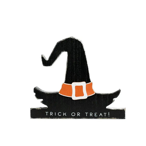 7x6 wood chunky shape WITCH HAT Halloween  Decor