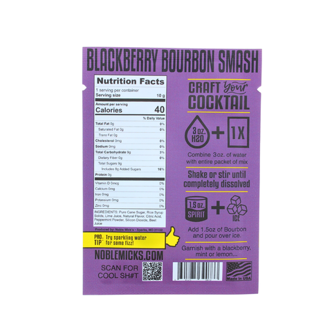 Single Serve Craft Cocktails - Blackberry Bourbon Smash Single Serve Craft Cocktail